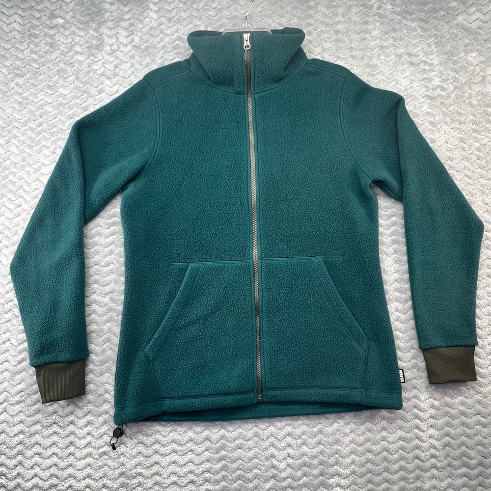 REI Co-op Fleece Jacket‎ Full Zip High Neck Pockets Green Outdoor Womens